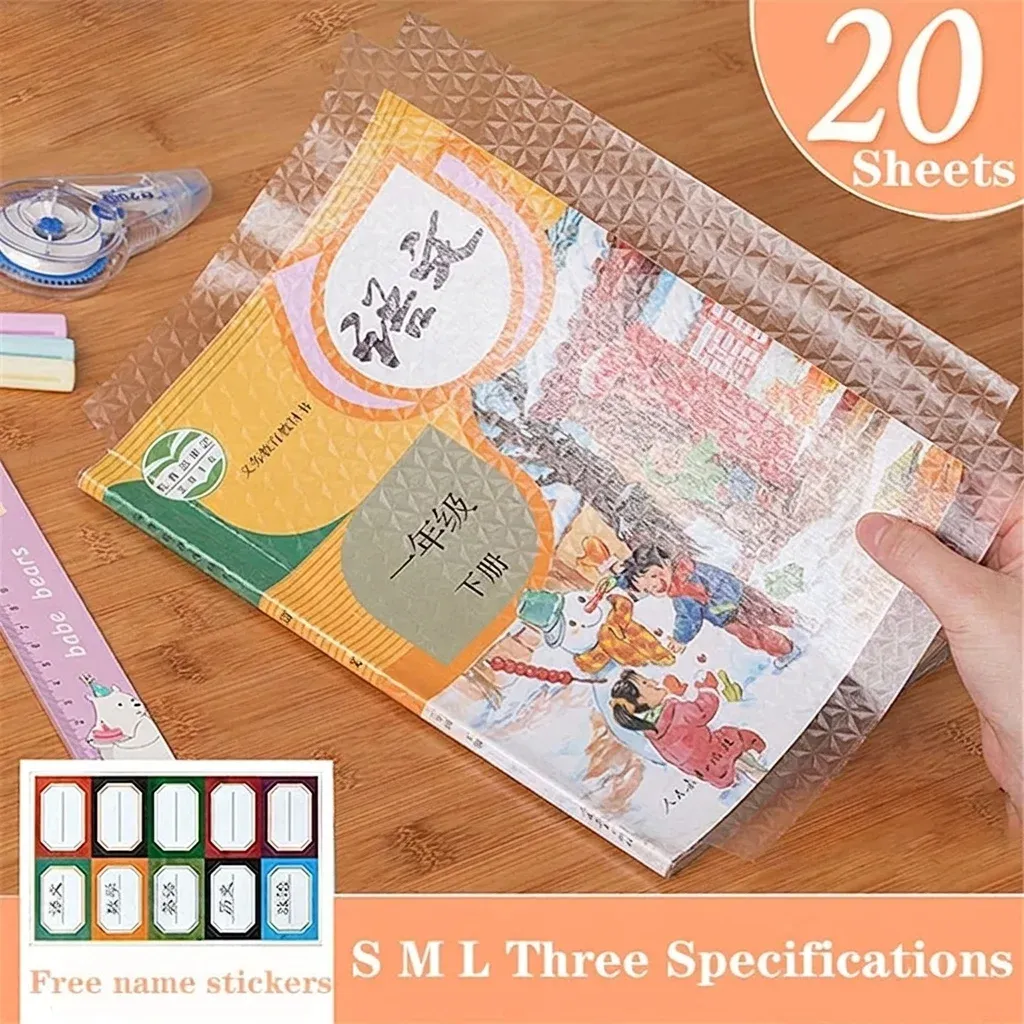 3D A4 Transparent Book Cover 20 Pcs Set
