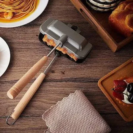 Premium Gas Stove Hot Sandwich Maker with Wooden Handle