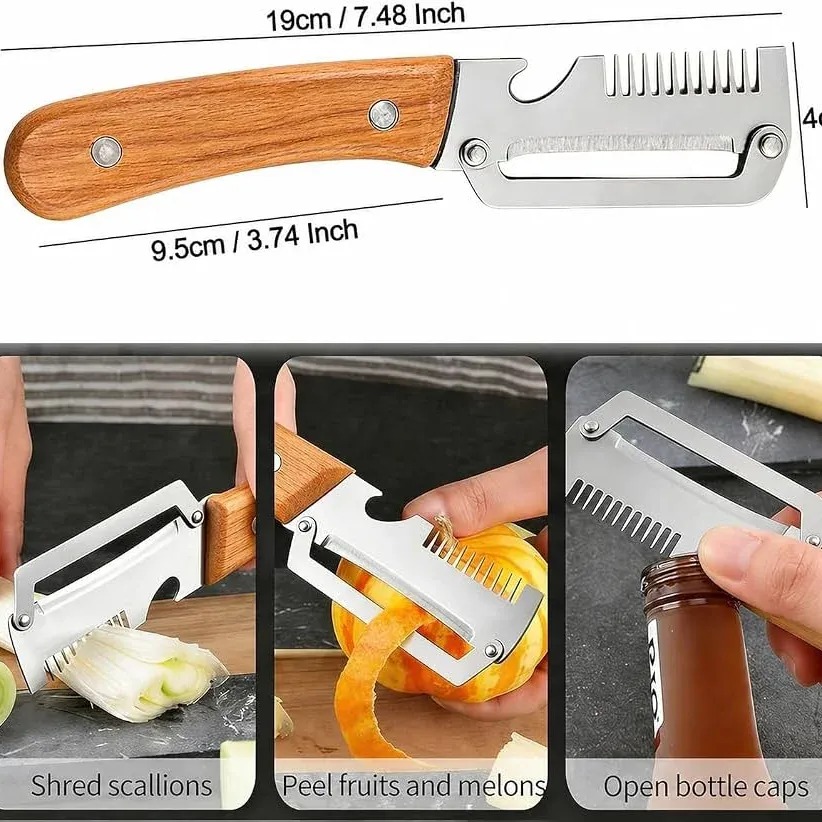 ১ পিস  3 in 1 Multi-Functional Stainless Steel Vegetable Peeler