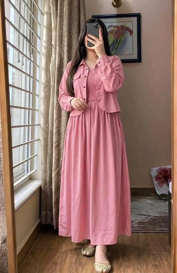 💢 Georgette Two Piece Gown Set