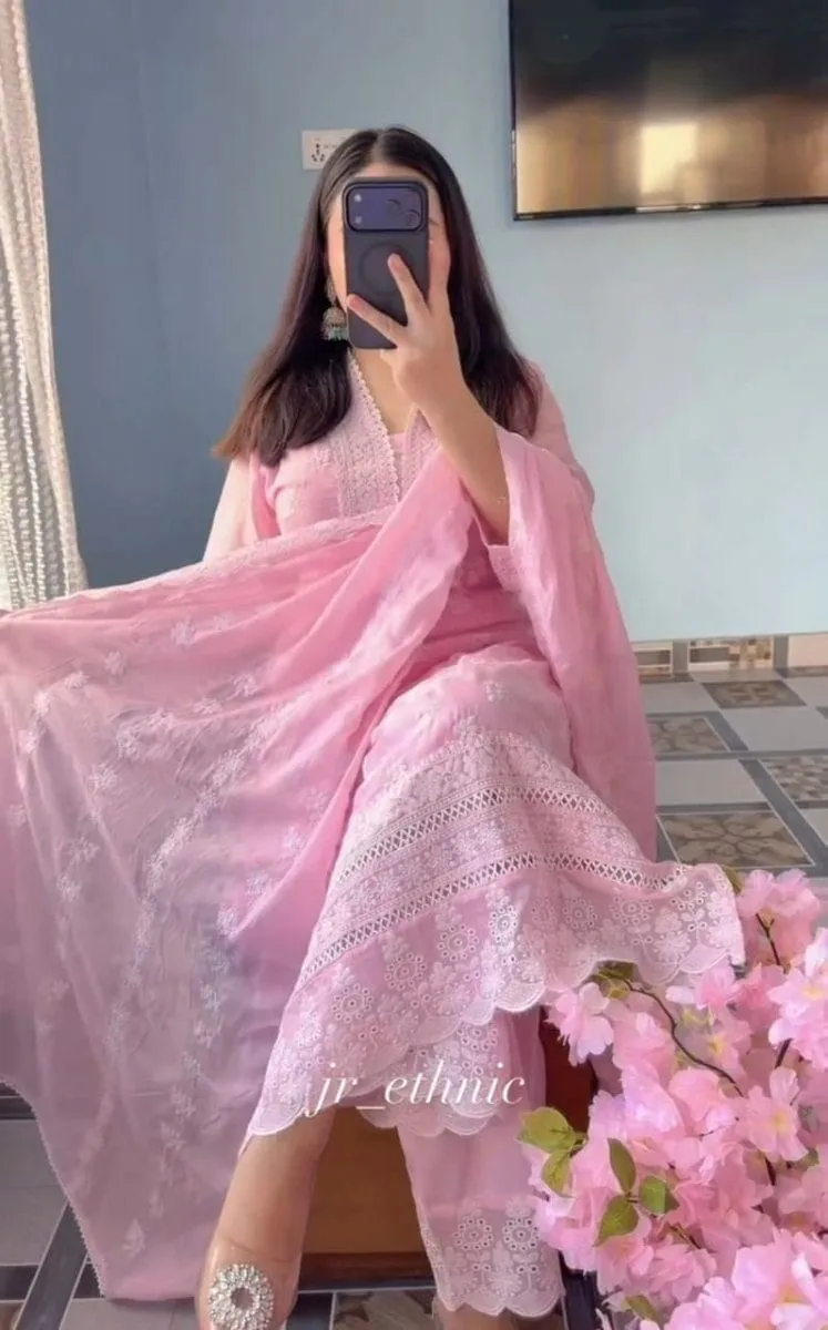 💢 Eid Special Embroidery Three Piece