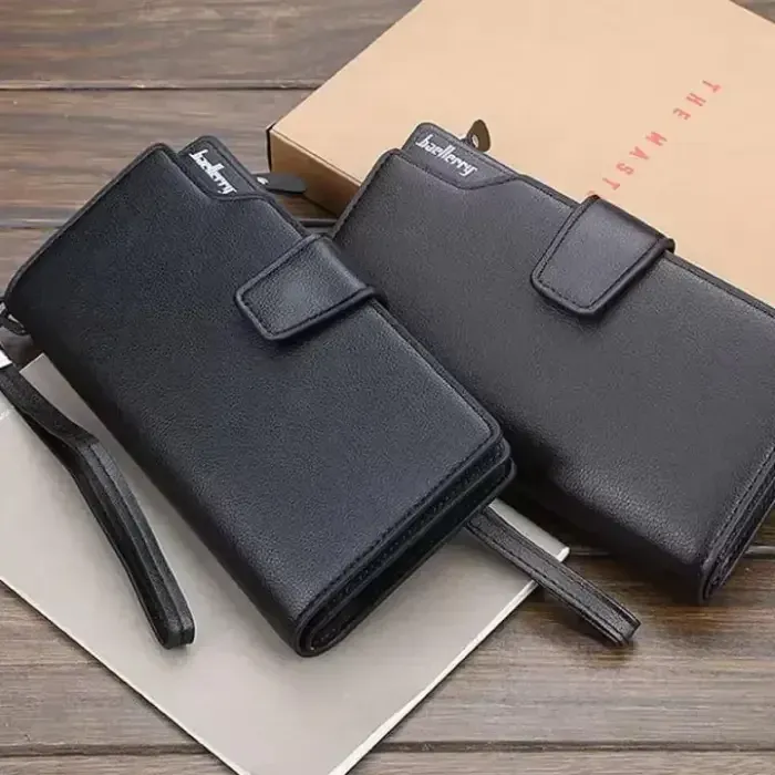 Baellerry Long Leather Wallet for Men